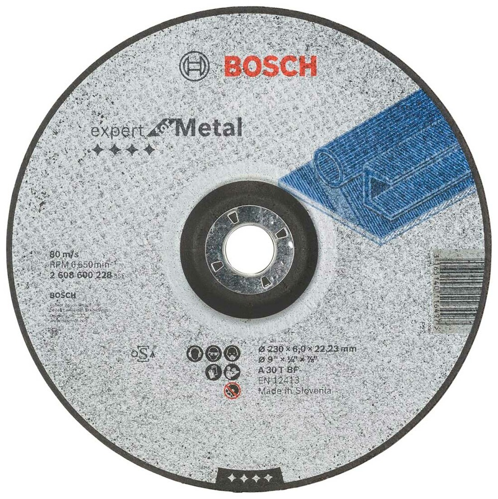 

Зачистной круг Bosch Expert по металлу 230x6мм вогнутый (2608600228)