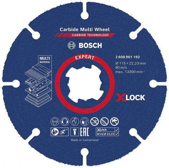 Отрезной диск Bosch X-LOCK Carbide 115x22.23 мм (2608901192)