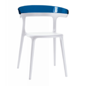 Кресло Papatya Luna, белый / прозрачно-синий (00-00002661)