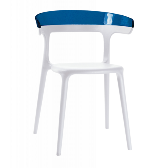 Кресло Papatya Luna, белый / прозрачно-синий (00-00002661)