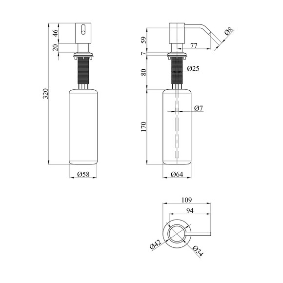 Дозатор для моющего средства Kroner KRP Spender SCH049 (CV030014) изображение 3