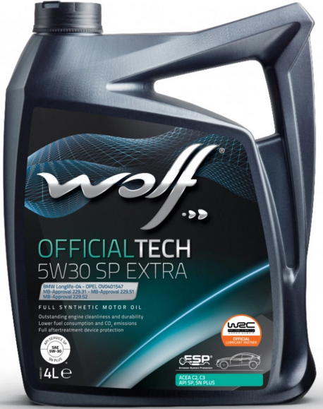 Моторна олива WOLF OFFICIALTECH 5W-30 C3 SP EXTRA, 4 л (1049359)