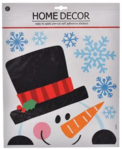 Новогодняя наклейка для окон Jumi Снеговик со снежинками, 38х31 см (5900410891005)