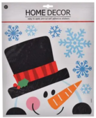 Новорічна наклейка для вікон Jumi Сніговик зі сніжинками, 38х31 см (5900410891005)