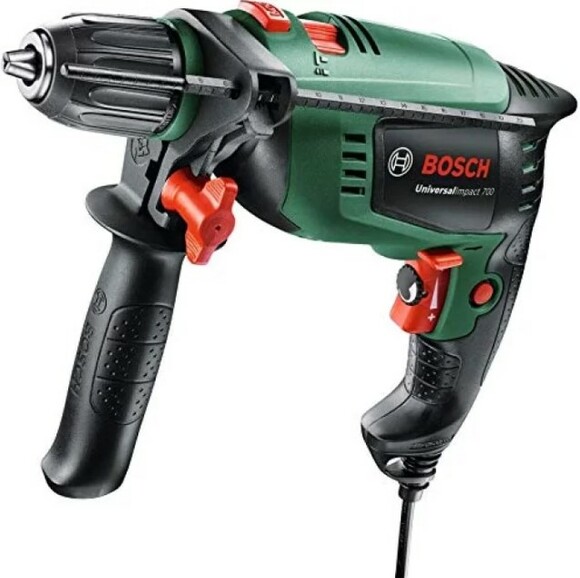 Ударная дрель Bosch UniversalImpact 700 + комплект сверл и бит 39 шт. (060313100A) изображение 2