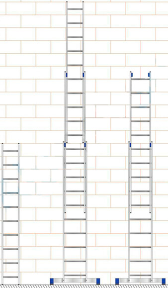 Алюминиевая трехсекционная лестница Техпром H3 5314 3х14 изображение 6