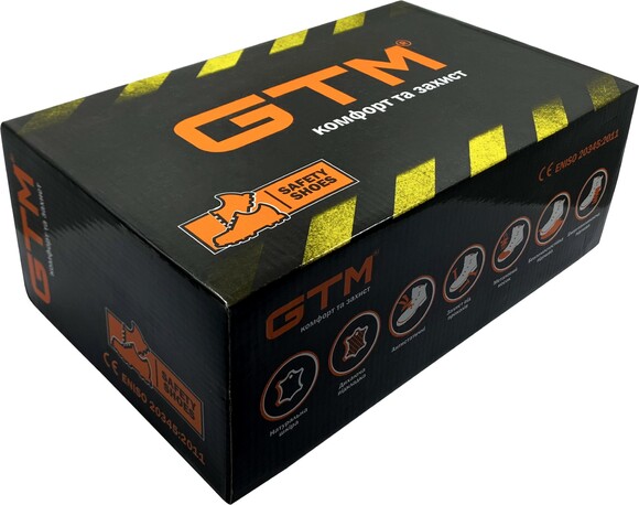 Черевики робочі GTM SM-078 з металічним носком і жовтими вставками р.38 (869282) фото 5