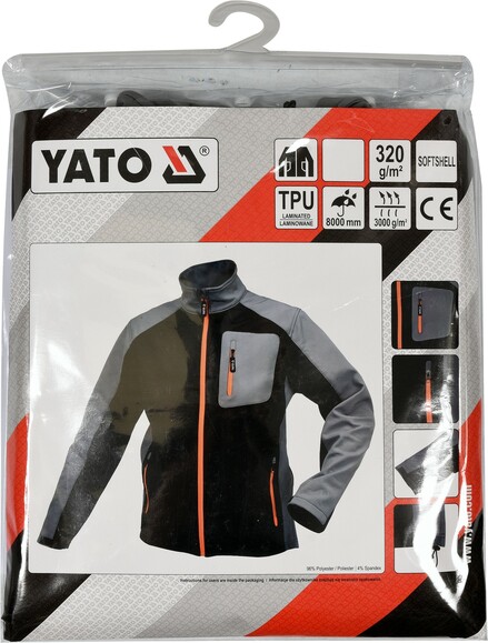 Куртка SoftShell черно-серая Yato YT-79534 размер XXL изображение 6