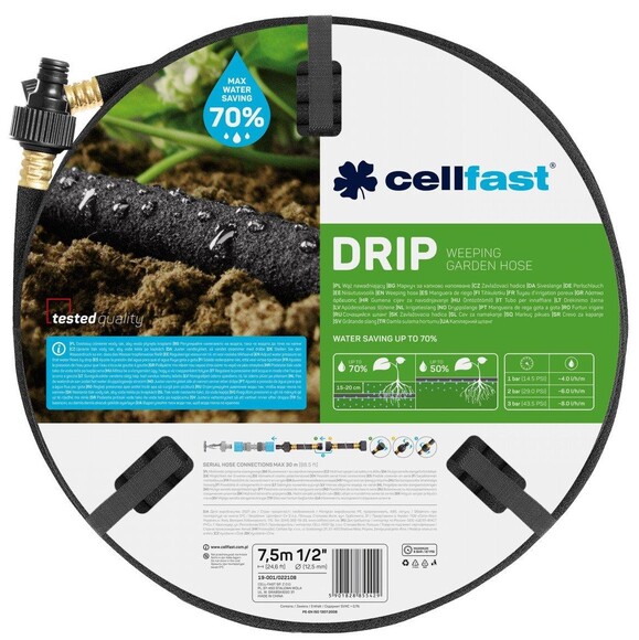 Шланг для крапельного поливу Cellfast DRIP 1/2'', 7.5 м (19-001)