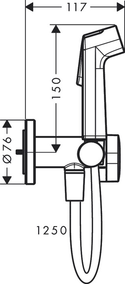 Гигиенический душ HANSGROHE Bidette 1jet S, с держателем (32127000) изображение 2