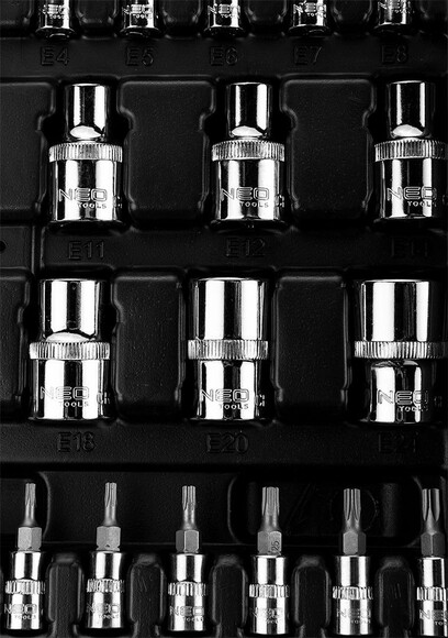 Набор торцевых головок Neo Tools 1/2, 1/4, 110 шт (10-066) изображение 3