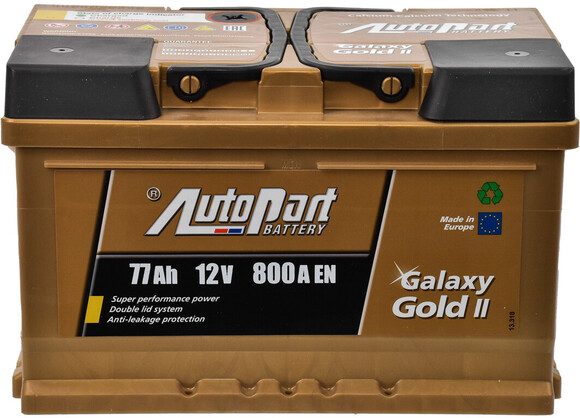 Автомобильный аккумулятор AutoPart Galaxy Gold Ca-Ca 12В, 77 Ач (ARL077-GG0)