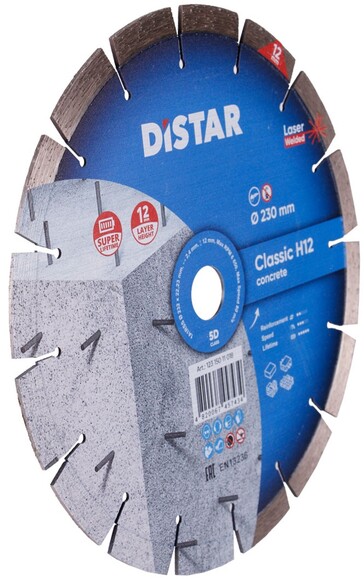 Алмазный диск Distar 1A1RSS/C3-W 232x2,4/1,6x12x22,23-16 Classic H12 (12315011018) изображение 2