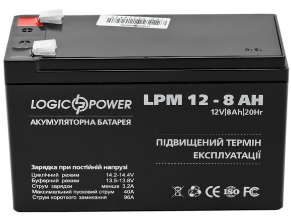 Аккумулятор Logicpower AGM LPM 12 - 8.0 AH изображение 2