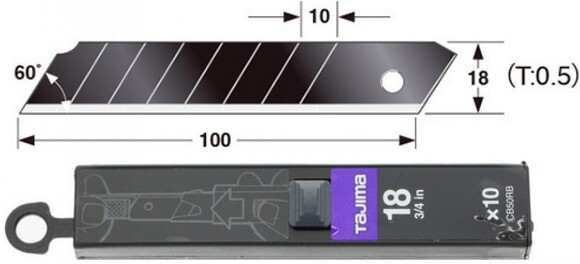 Сегментные лезвия TAJIMA DORA Razar Black Blades 18 мм (CB50RB) изображение 2