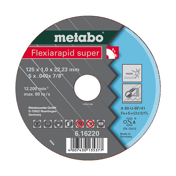 Отрезной круг METABO Flexiarapid super 125 мм (616222000)
