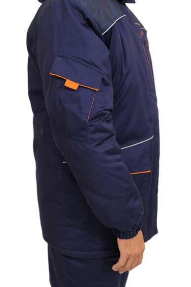 Куртка робоча утеплена Free Work Алекс темно-синя з помаранчевим р.64-66/5-6/XXXL (64745) фото 4
