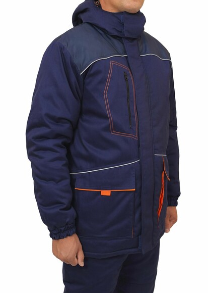 Куртка рабочая утепленная Free Work Алекс темно-синяя с оранжевым р.64-66/5-6/XXXL (64745) изображение 7