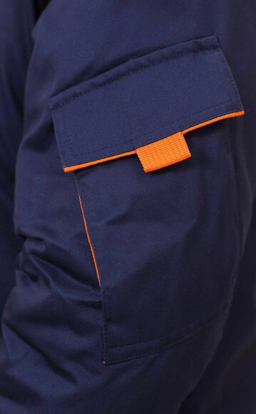 Куртка робоча утеплена Free Work Алекс темно-синя з помаранчевим р.64-66/5-6/XXXL (64745) фото 5