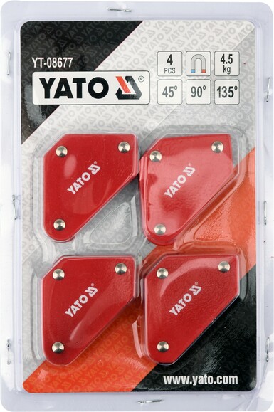 Уголки магнитные для сварки Yato 43х72х12 мм 4.5 кг 4 шт. (YT-08677) изображение 2