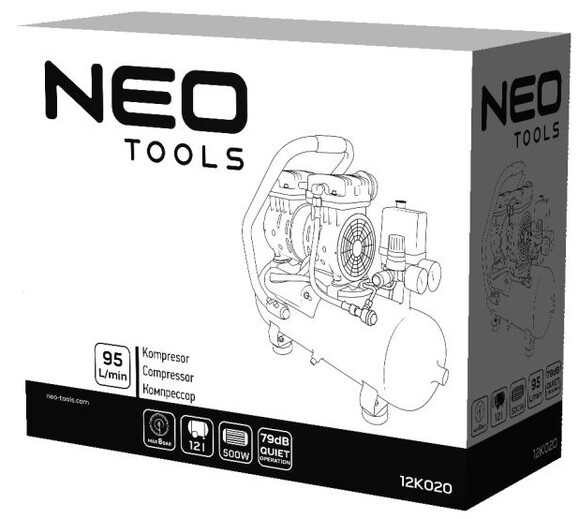 Компресор безмасляний Neo Tools (12K020) фото 12