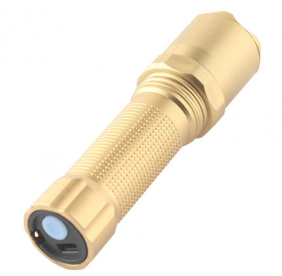 Ліхтар ручний Quantum QM-FL1044 Minik 3W LED з USB, золотистий, без пакування (QM-FL1044) фото 2