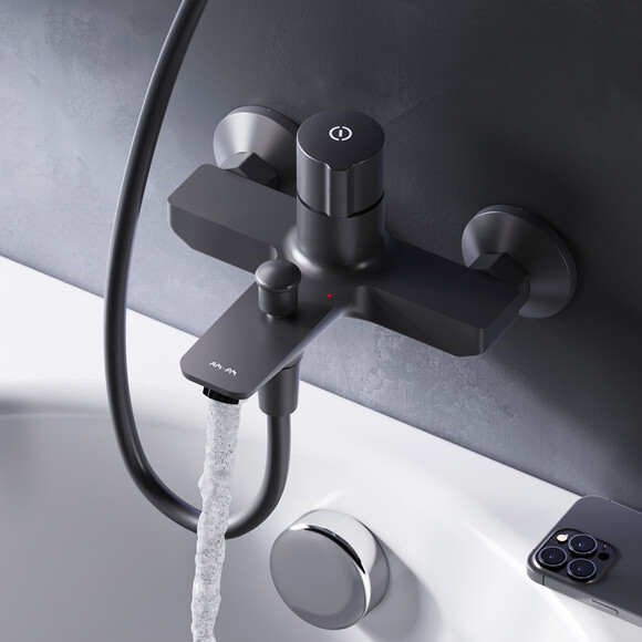Змішувач для ванни і душу AM.PM X-Joy TouchReel F85A10522, чорний фото 2