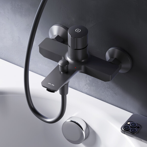 Змішувач для ванни і душу AM.PM X-Joy TouchReel F85A10522, чорний фото 3