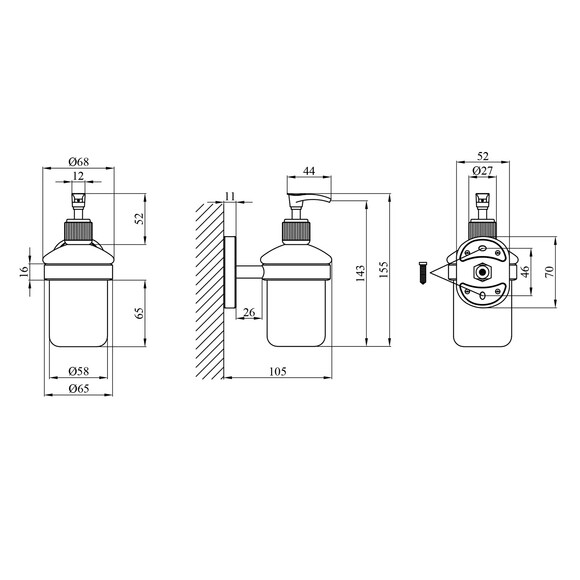 Дозатор для жидкого мыла Kroner KRM Elbe-ACG2927 (CV022899) изображение 3