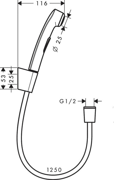 Гигиенический душ HANSGROHE, с держателем (32129000) изображение 2