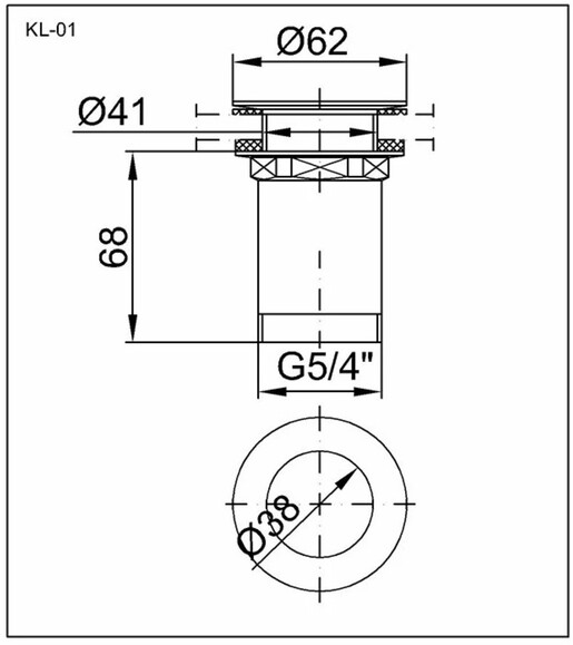 Донный клапан для раковины Styron (KL-01) изображение 2