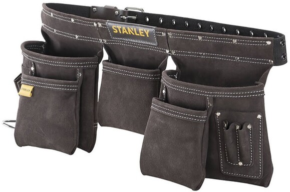 Пояс двойной Stanley STST1-80113, для ношения инструментов, кожаный ремень с охватом талии от 84 до 133 см изображение 3