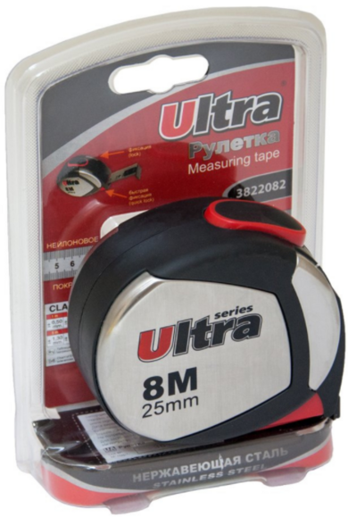 Рулетка магнитная Ultra 8 м 25 мм, нейлоновое покрытие (3822082) изображение 4