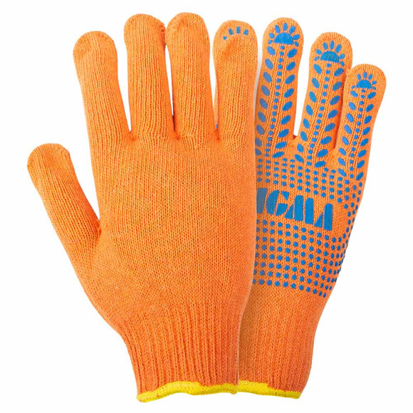 Перчатки Sigma Универсал трикотажные с точечным ПВХ покрытием р.10 (9442671) Оранжевые