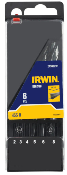 Набір свердел по металу IRWIN HSS pro 2-8 мм, 6 шт. (IW3031513)