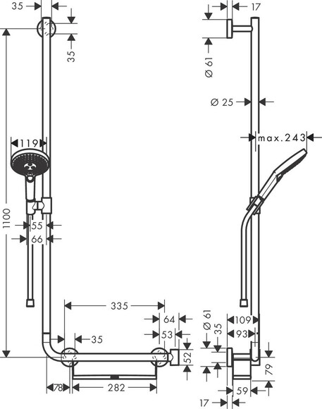 Душовий набір HANSGROHE Raindance Select S, зі штангою (26324400) фото 2