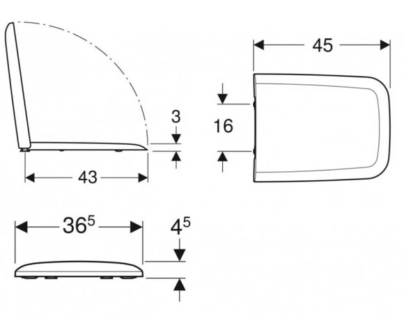 Сидение и крышка для унитаза GEBERIT ICON SQUARE, с функцией slow closing (500.837.01.1) изображение 3