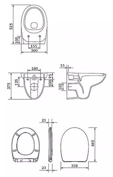 Унитаз подвесной Cersanit СЕТ 469 с сидением Soft Close (SZCZ1002786324) изображение 3