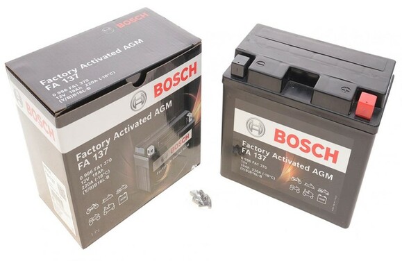 Мото аккумулятор Bosch 6СТ-19 Аз (0 986 FA1 380) изображение 3