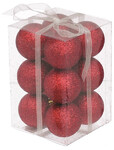 Набір ялинкових іграшок Jumi 4 см, 12 шт. (червоний) (5900410791152)