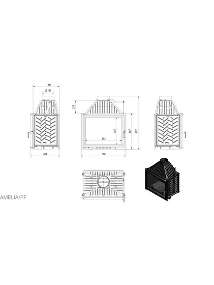 Каминная топка Kratki AMELIA 25 DG (AMELIA/PF/DG) изображение 3