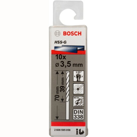 Набір свердел Bosch HSS-G 3.5мм (2608595058) 10 шт