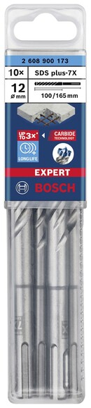 Бур Bosch EXPERT SDS-Plus-7X, 12x100x165 мм, 10 шт. (2608900173) изображение 2