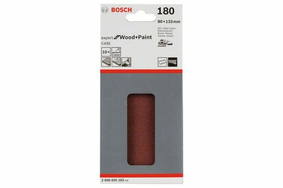 Шліфлист Bosch Expert для Wood and Paint C430, 80x133 мм, K180, 10 шт. (2608605282) фото 2