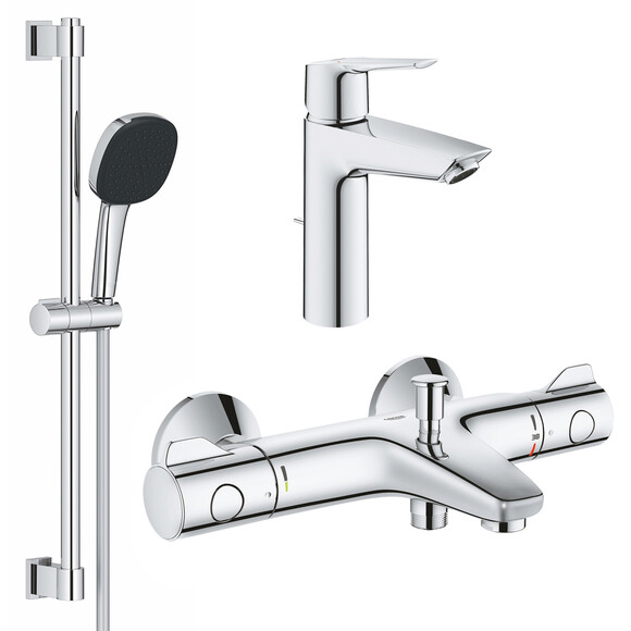 Комплект змішувачів для ванної кімнати з термостатом Grohe QuickFix (UA202304TS) (CV030620)