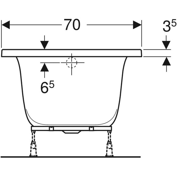 Ванна KOLO Rekord 160x70 см, без ножек (XWP3660000N) изображение 9