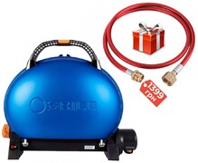 Портативний переносний газовий гриль O-GRILL 500, синій + шланг у подарунок! (o-grill_500_blue)