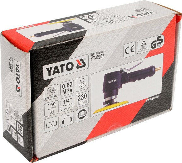 Пневмошлифмашинка эксцентриковая Yato YT-0967 изображение 4