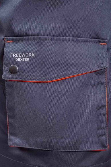 Куртка рабочая Free Work Dexter серая с оранжевым р.58/3-4/XL (56111) изображение 3