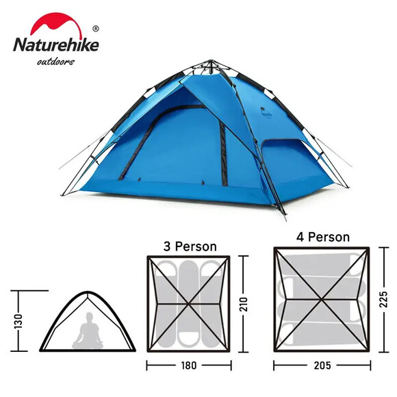 Палатка Naturehike Automatic IV NH21ZP008 blue (6927595777558) изображение 3